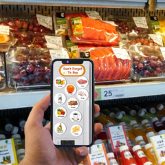 Repeatable visual grocery list magnets concept