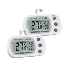 Refrigerator Thermometer 2 Pack with large LCD display