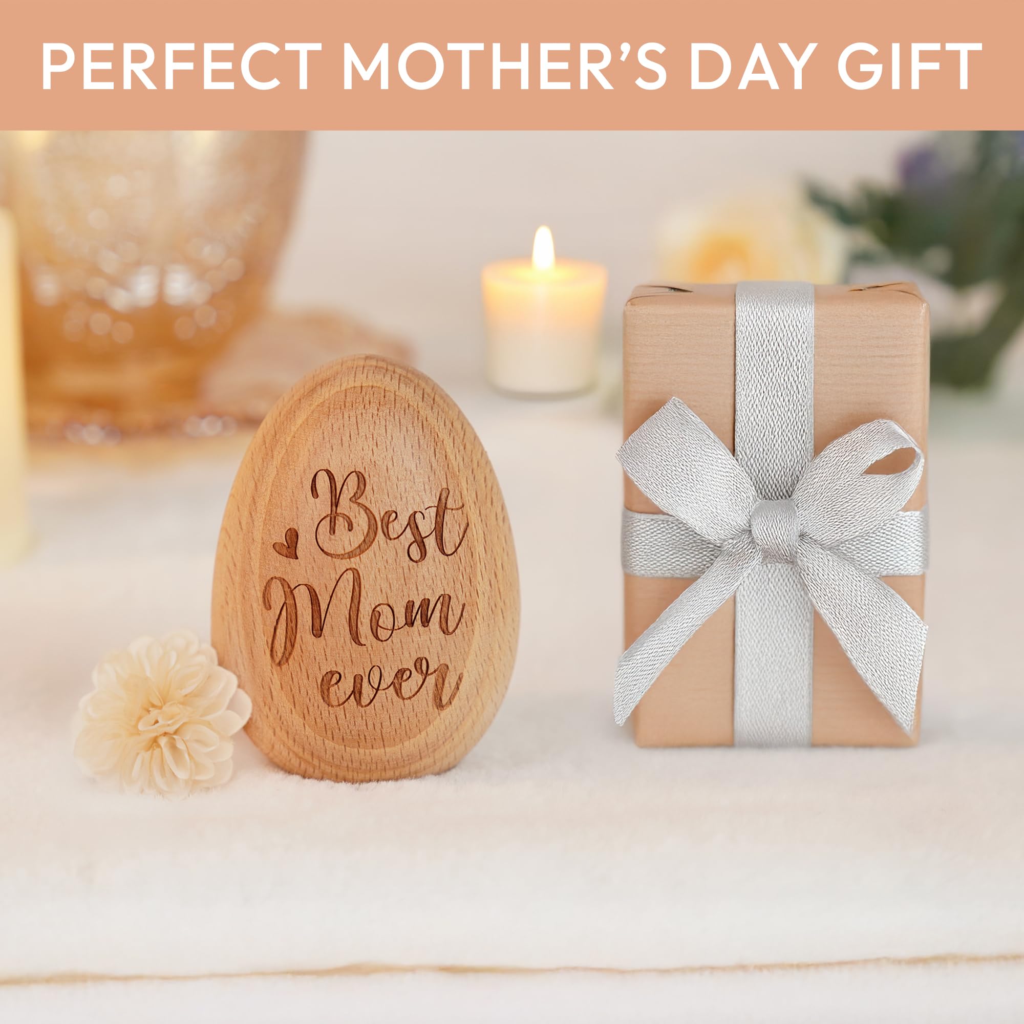 Compact wooden egg keepsake ideal for small gift to mom