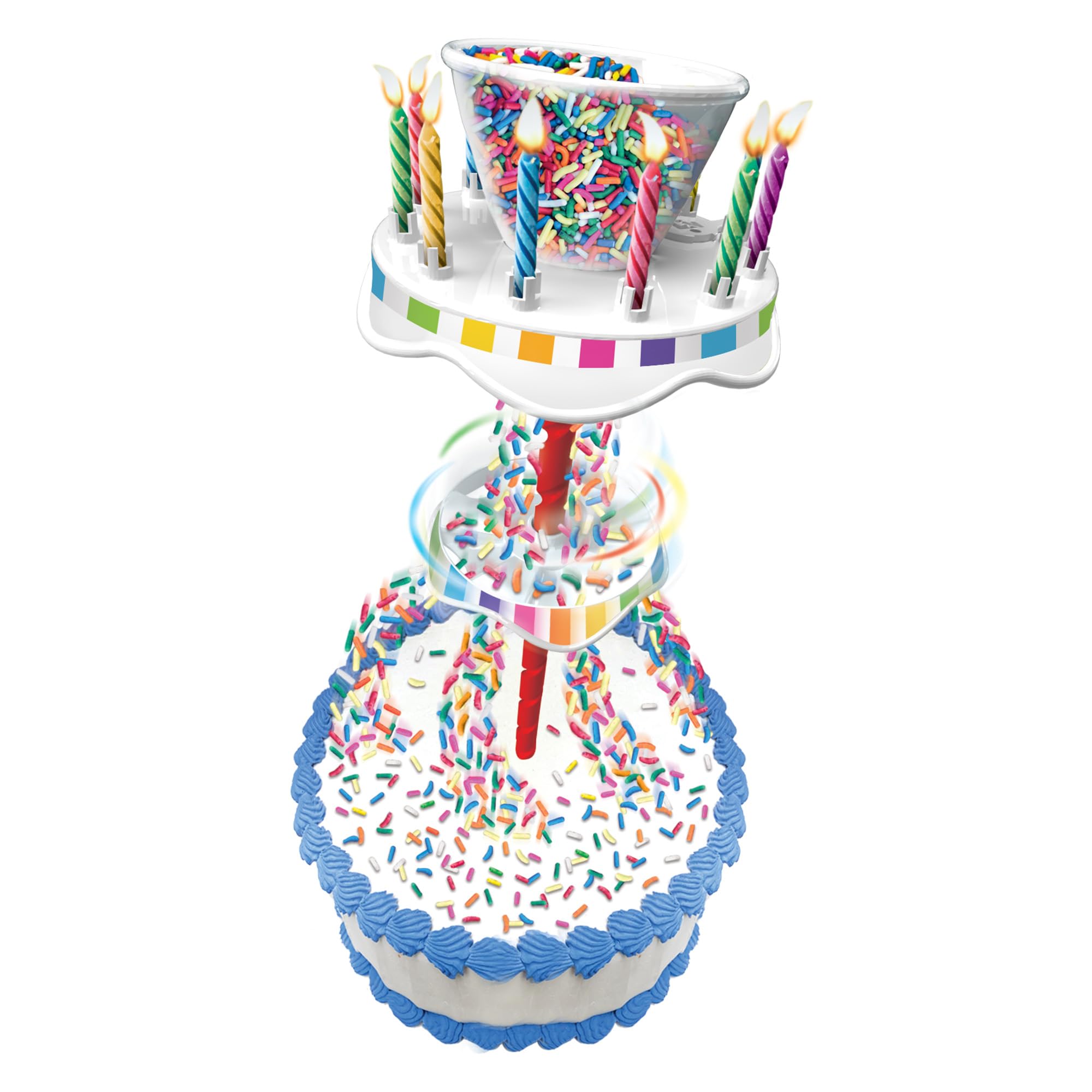 Spinning sprinkle cake topper in action from Sprinkle Fountain