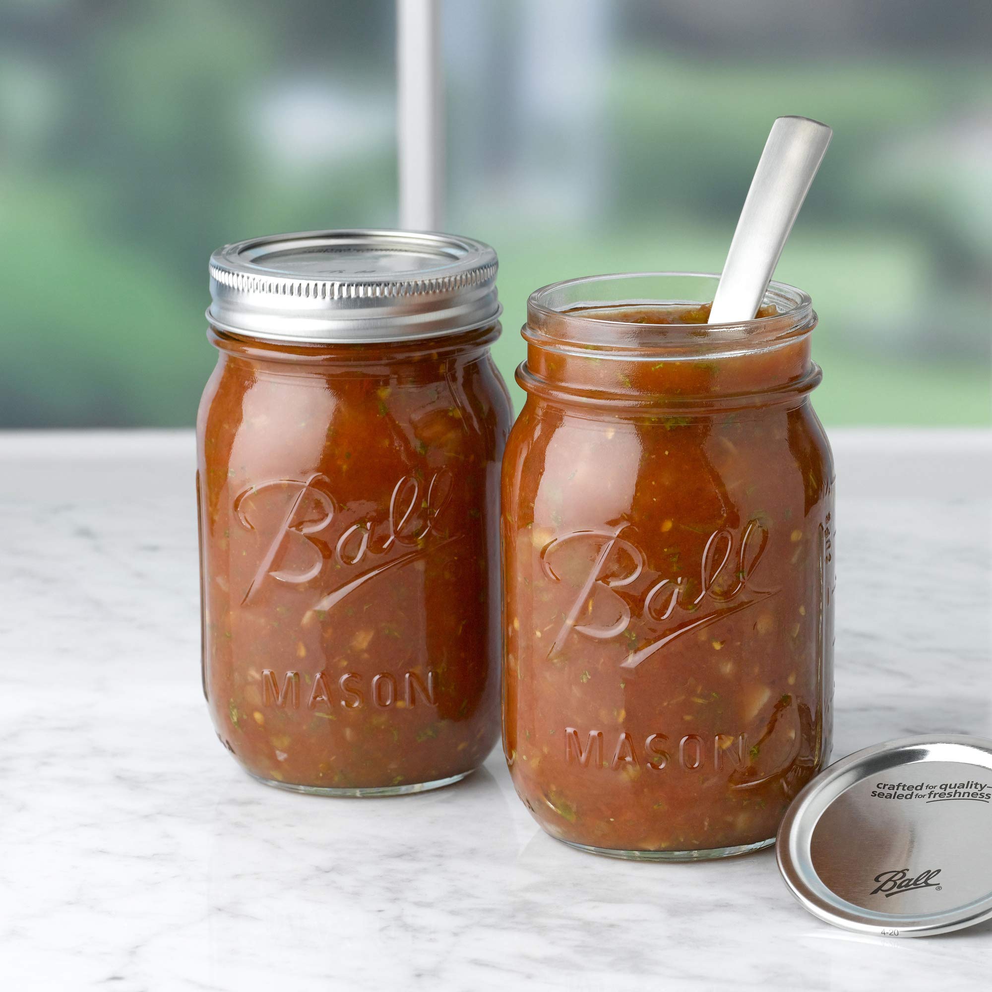 Ball regular mouth jars with pourable foods compatibility