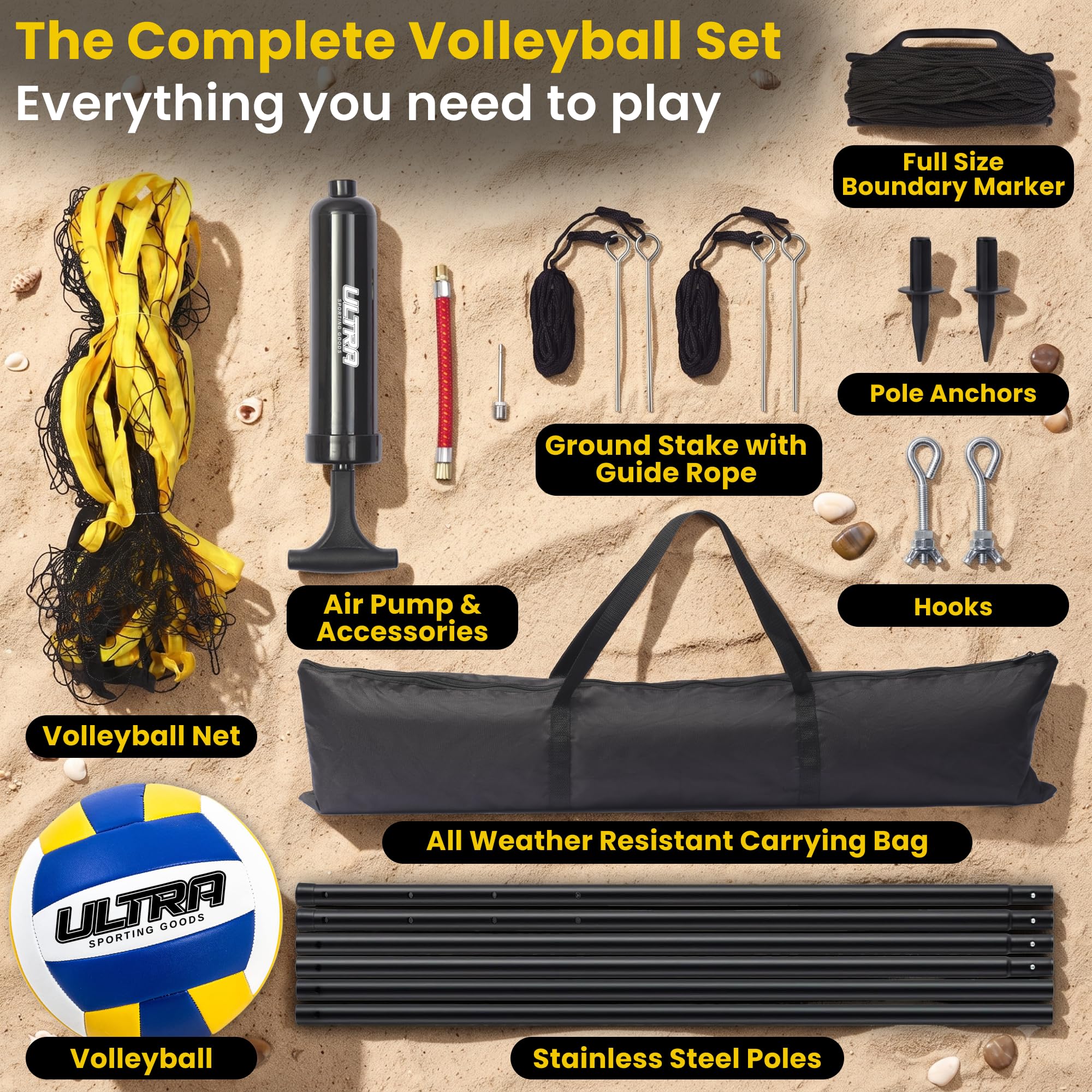 Regulation size 32x3ft volleyball net