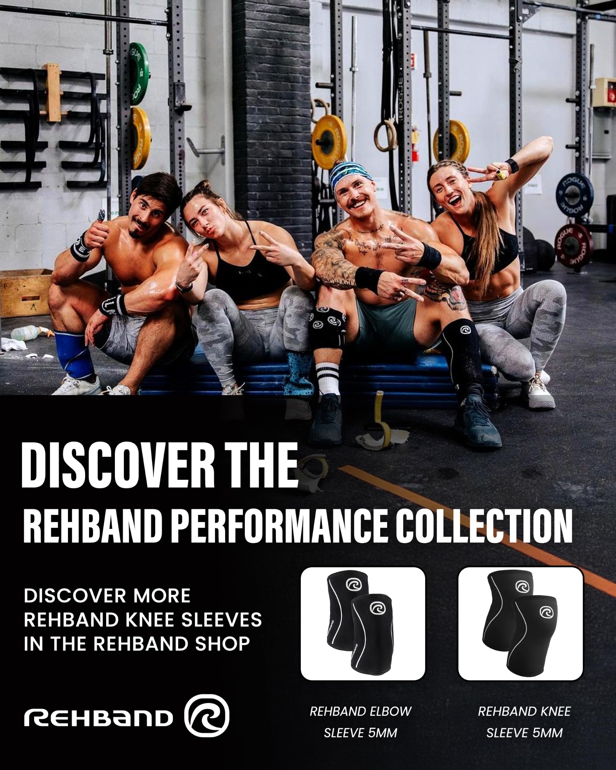 Rehband elbow sleeve for strength training carbon black