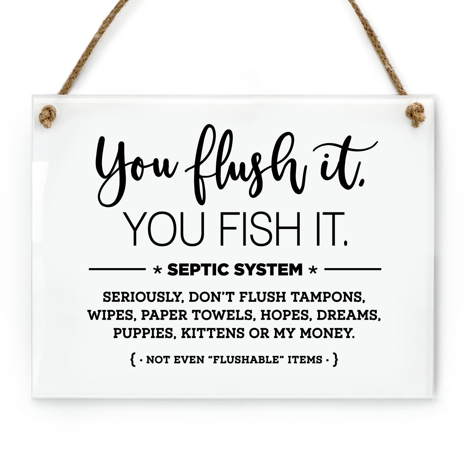 Reilly Originals 6x8 inch You Flush It Fish It bathroom sign