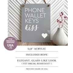 Phone Wallet Keys Kiss designer sign premium material with glass-like finish