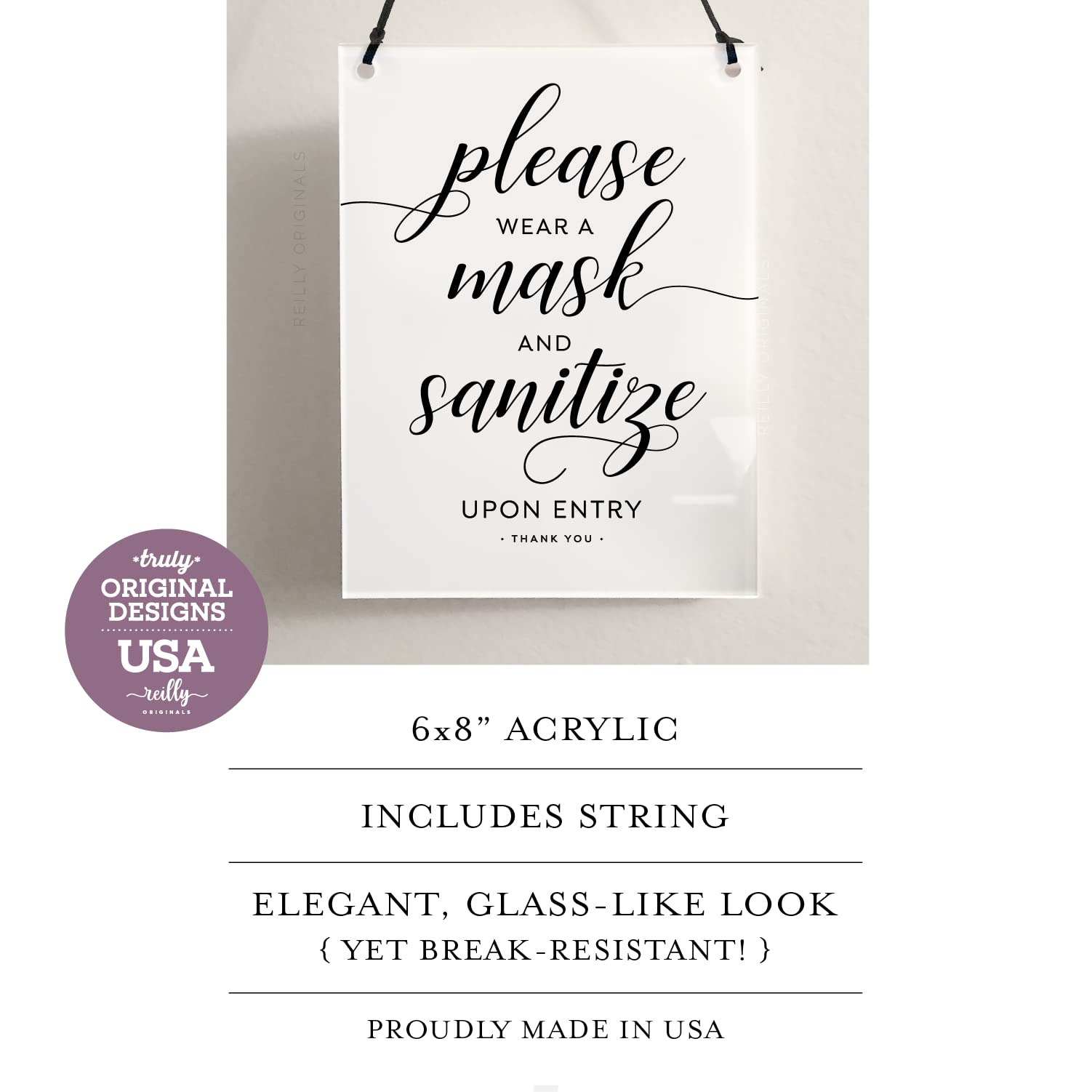 Please Wear a Mask and Sanitize sign by Reilly Originals