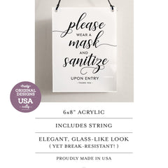 Please Wear a Mask and Sanitize sign by Reilly Originals