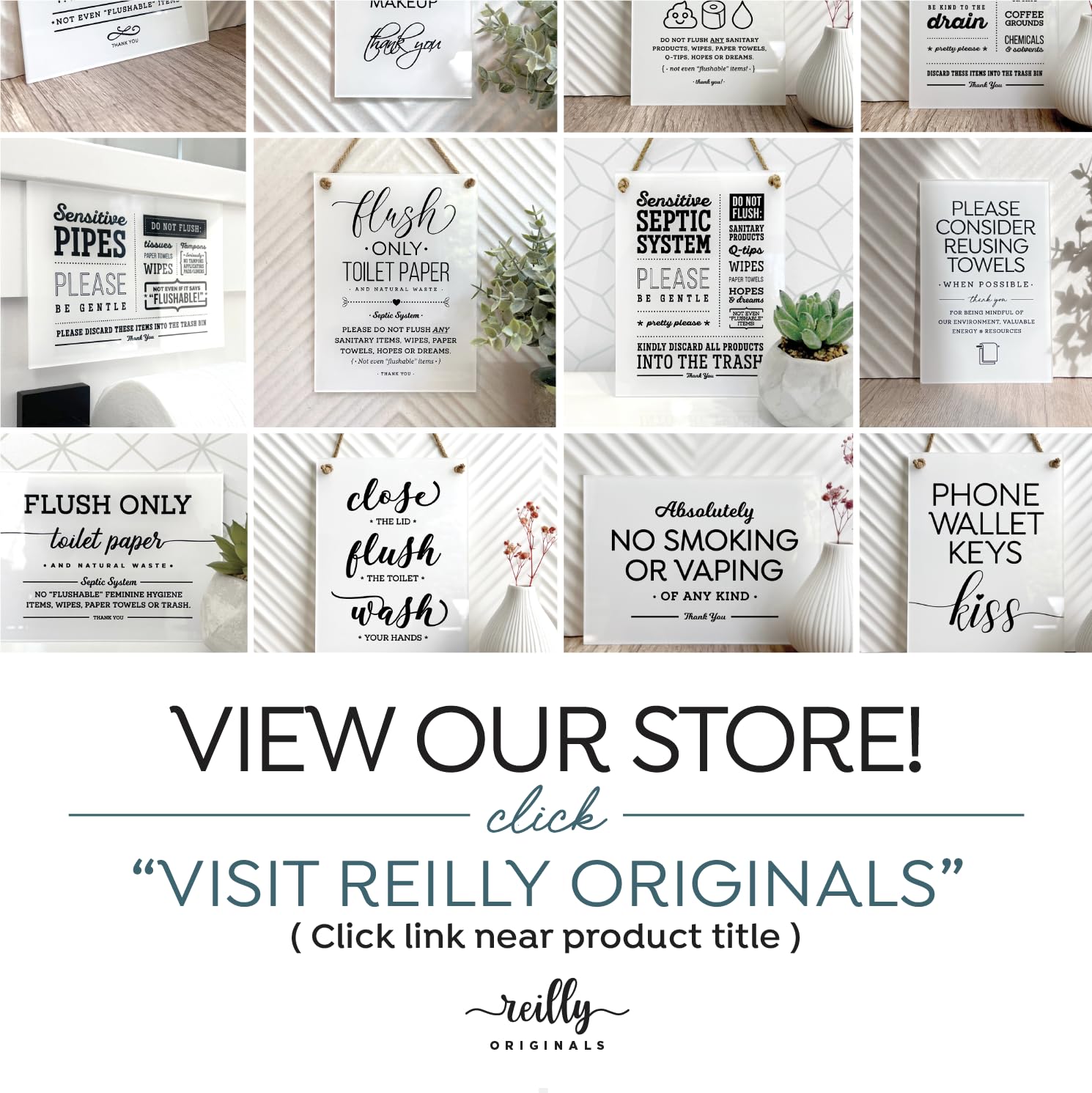Premium finish durable bathroom sign from Reilly Originals