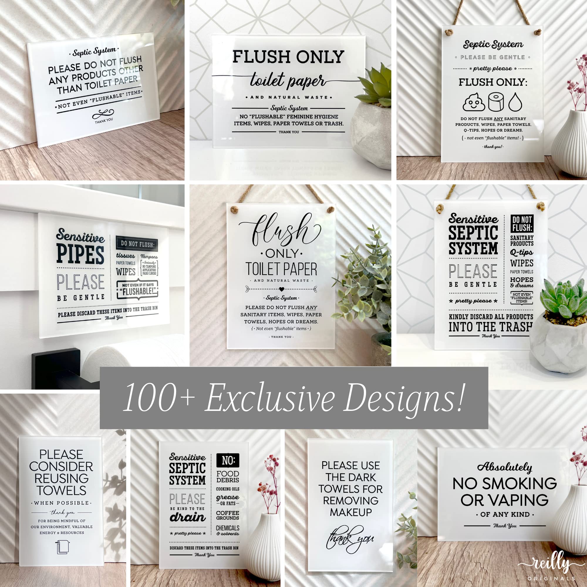 Durable washable 6x8 inch designer sign