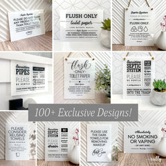 Durable washable 6x8 inch designer sign