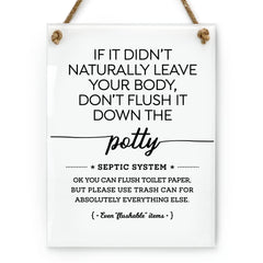 Reilly Originals septic system sign 6x8 inch with rope