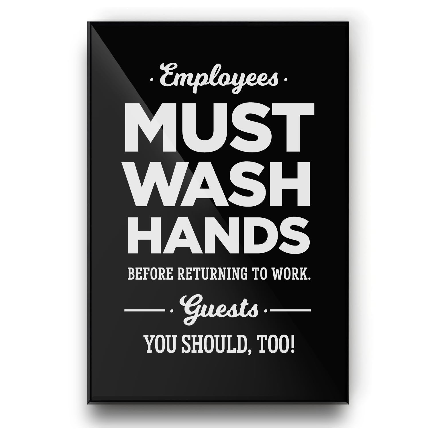 Reilly Originals 4x6 inch employees must wash hands sign front view