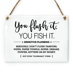 Reilly Originals You Flush It Fish It sign rope included