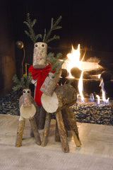 Small Log Reindeer by Reindeer Ranch 15-17 inches tall 9-11 inches long