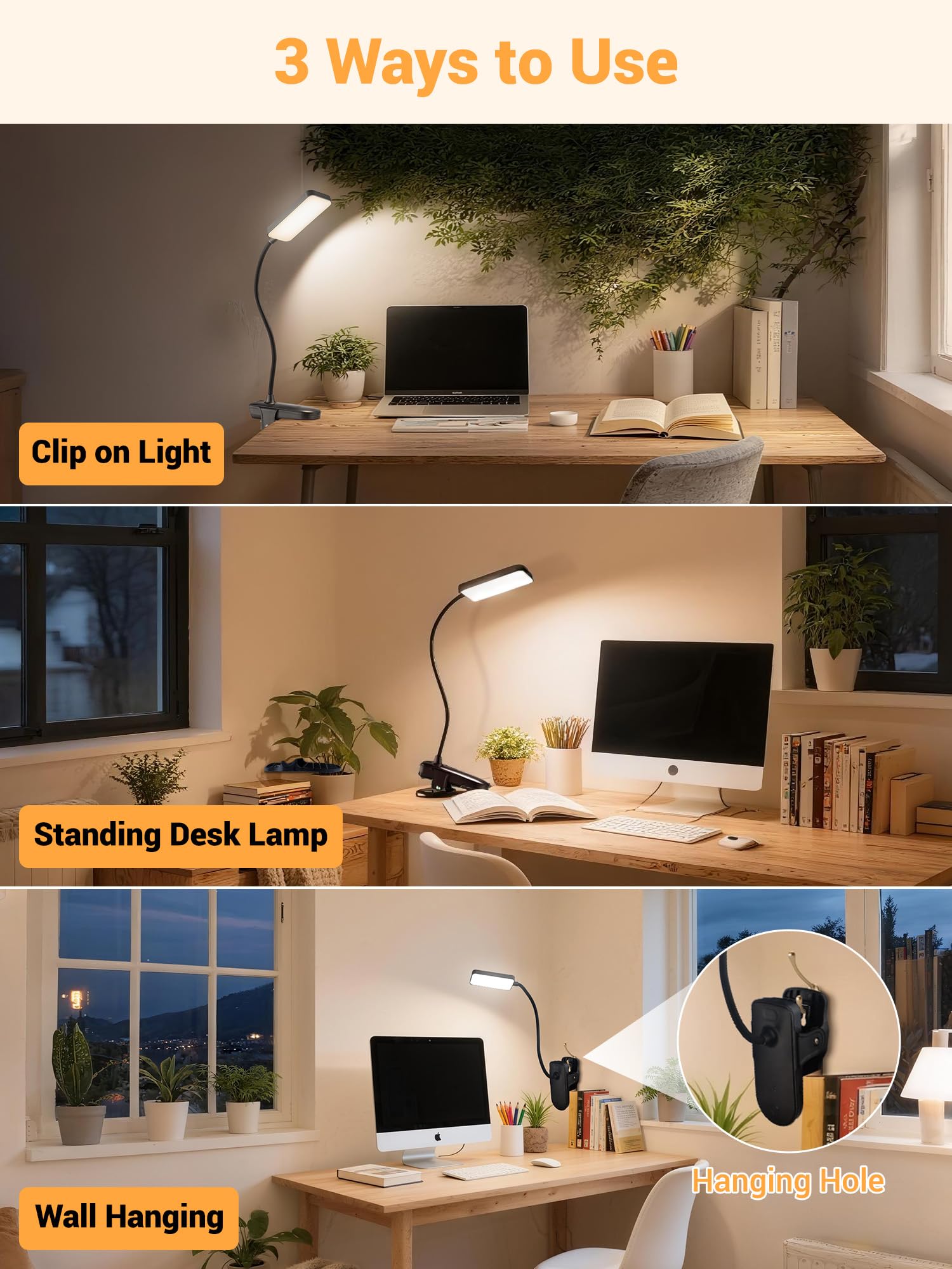 ReinHoo clip on light adjustable clamp alt text