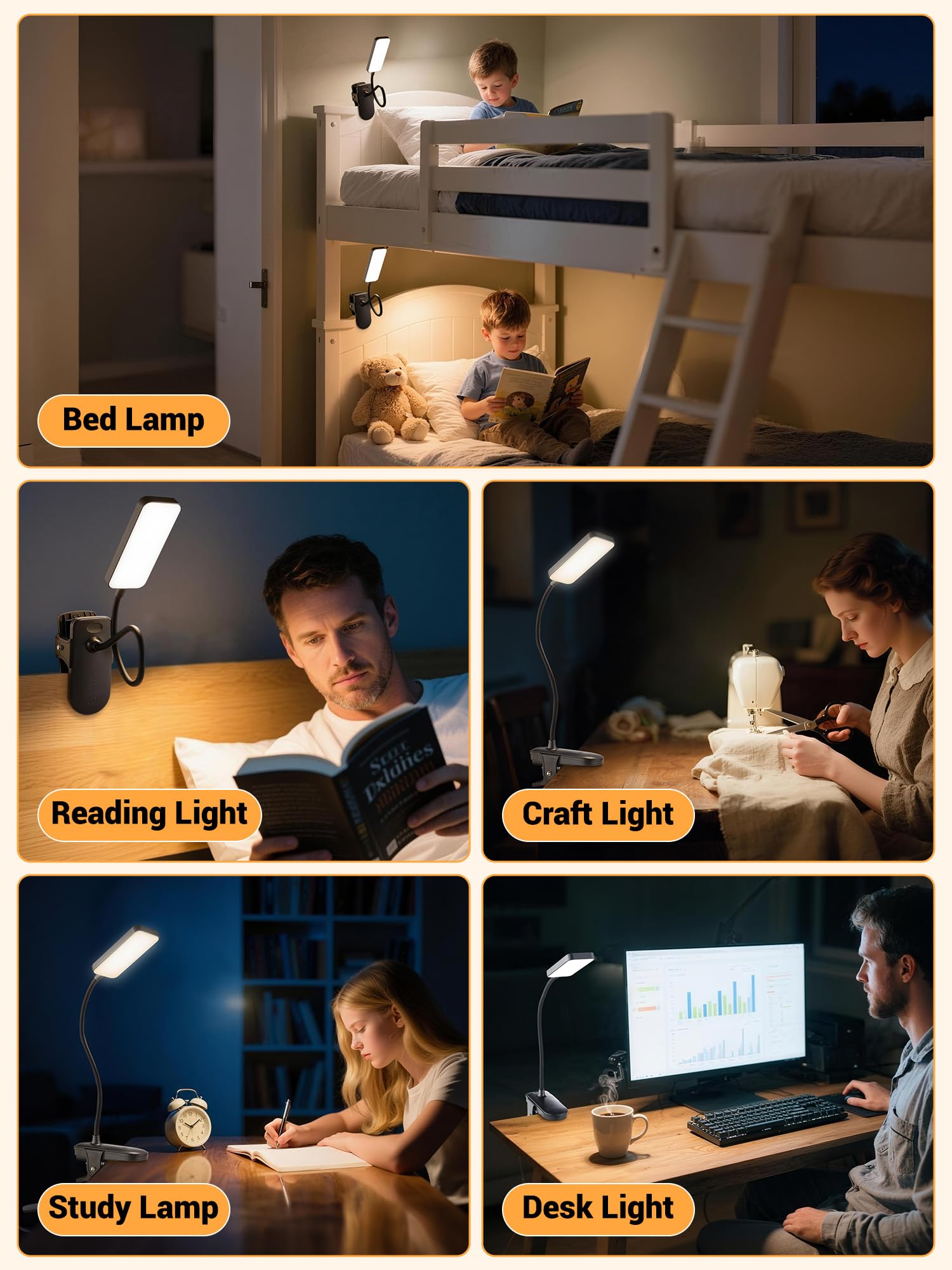 ReinHoo clip on light 360 degree gooseneck alt text