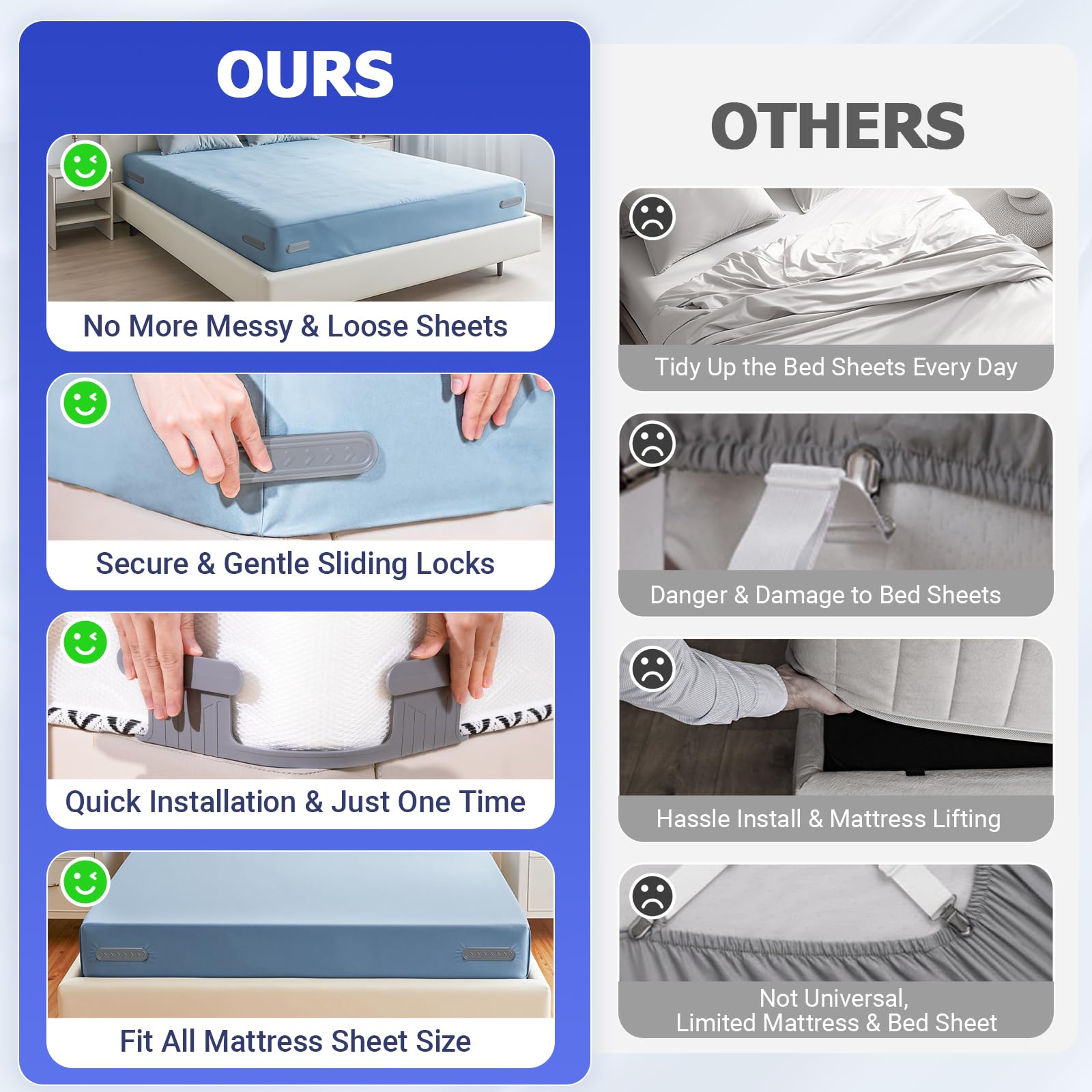 Thickened ABS material corner bed sheet holders