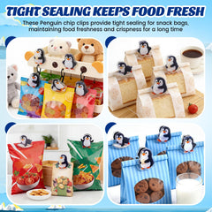 Acrylic penguin clips for snack bags