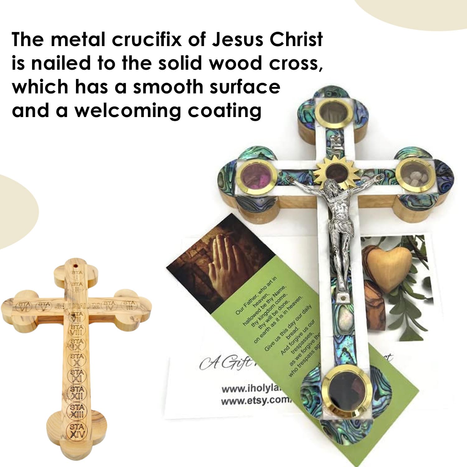 Relics from Holy Land in five glass inserts