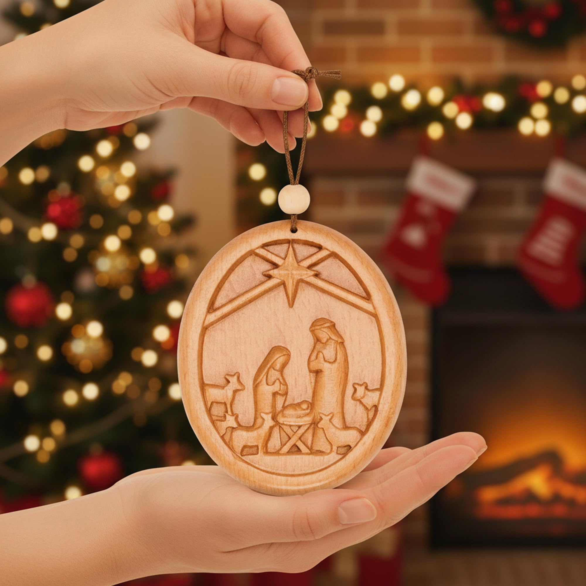 Religious Christmas decor nativity ornament for mantel