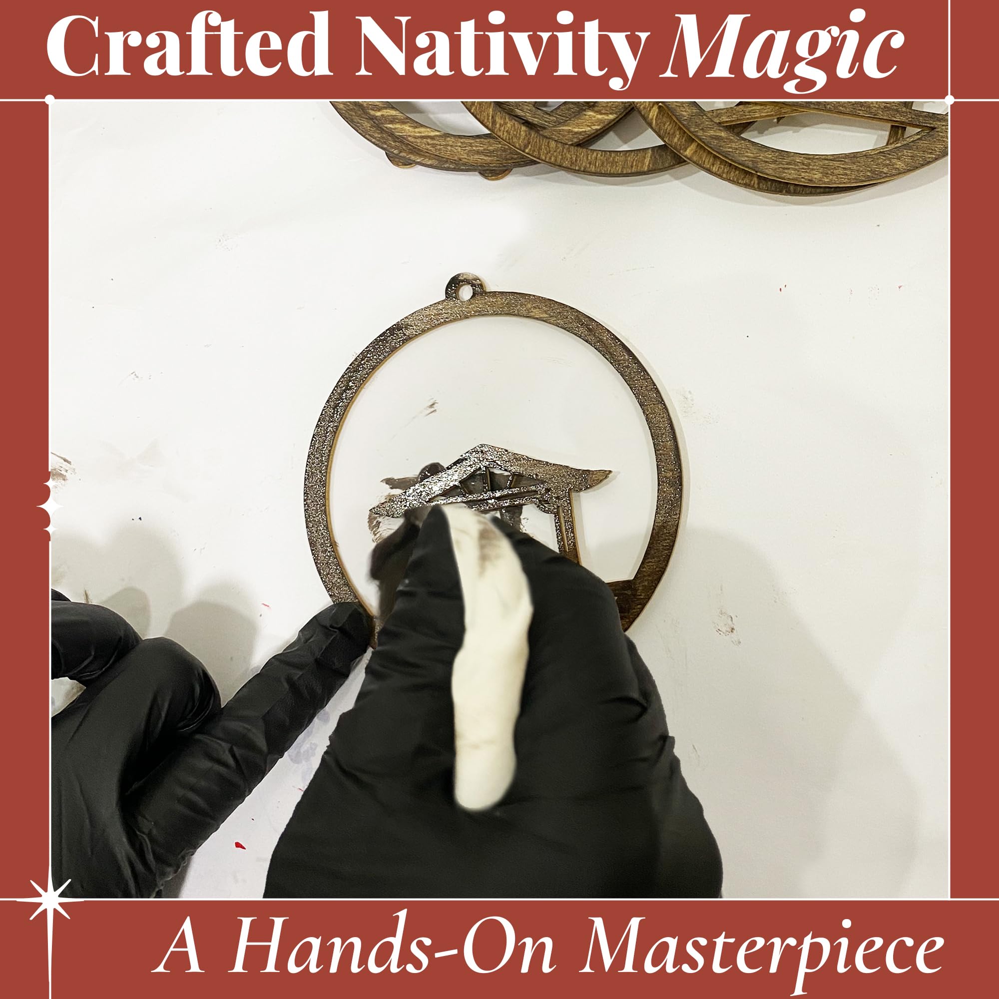 Religious Easter decorations nativity ornament