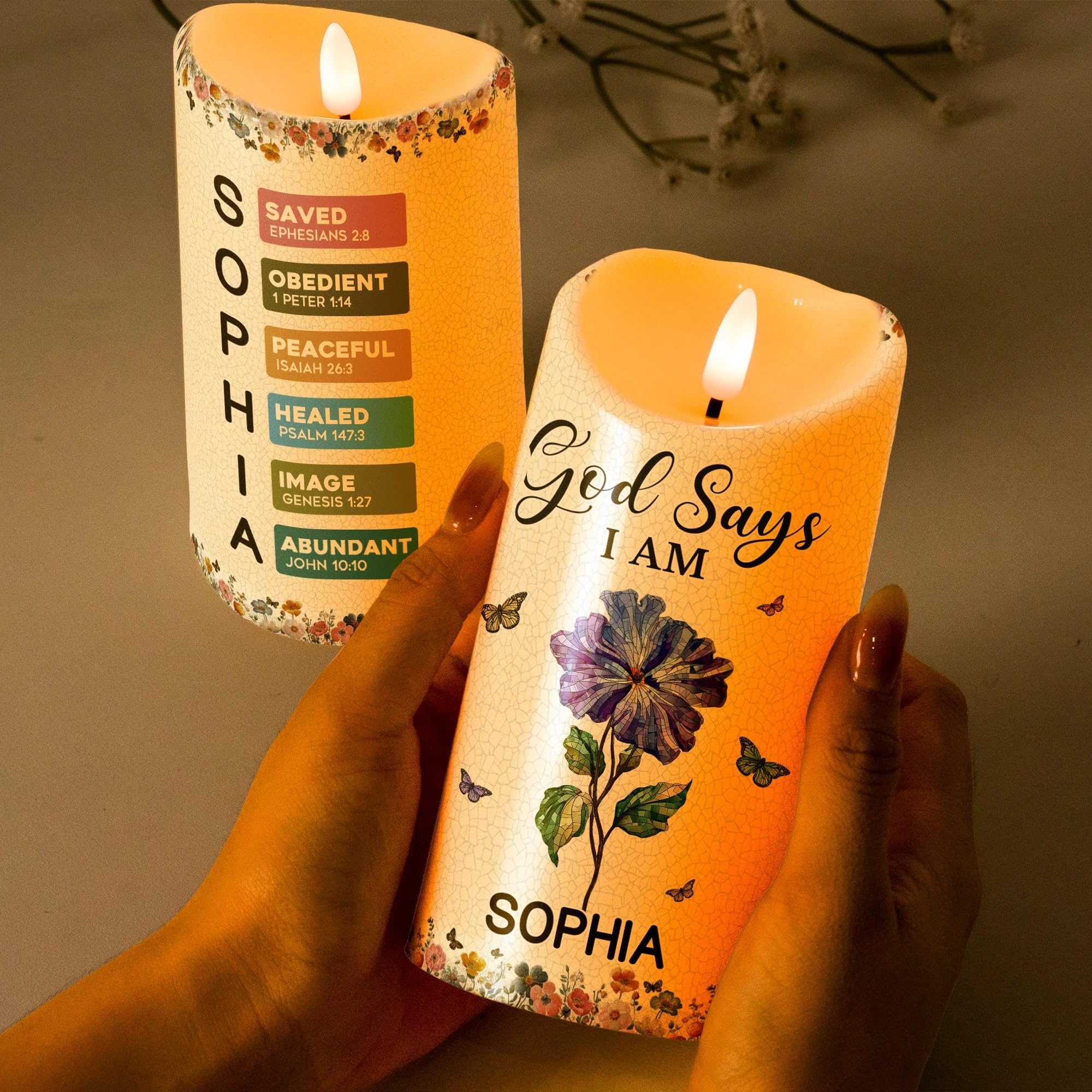 Religious gift candle for birthdays Christmas Easter and anniversaries