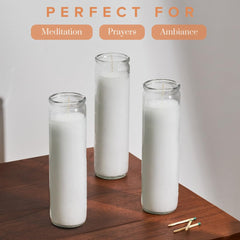 Religious ceremony candle in glass jar for vigils