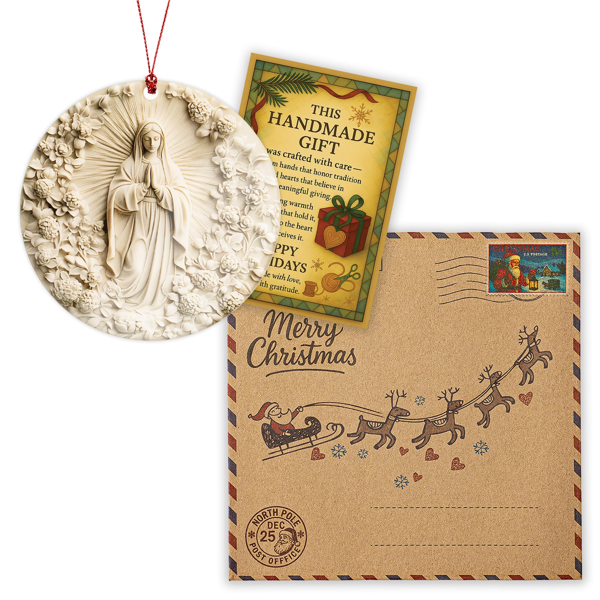 4-inch Virgin Mary Blessed Mother Ornament hanging