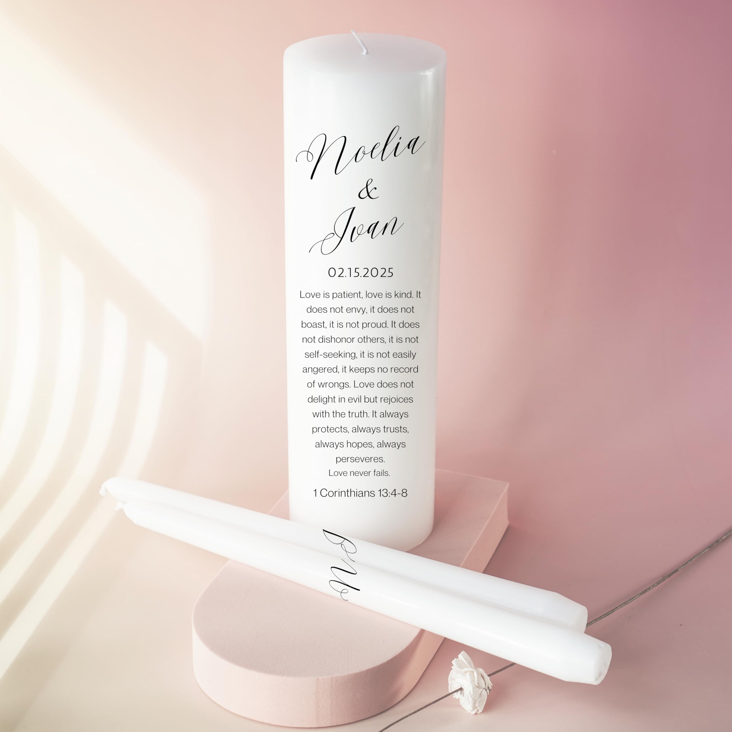 Religious wedding ceremony candles