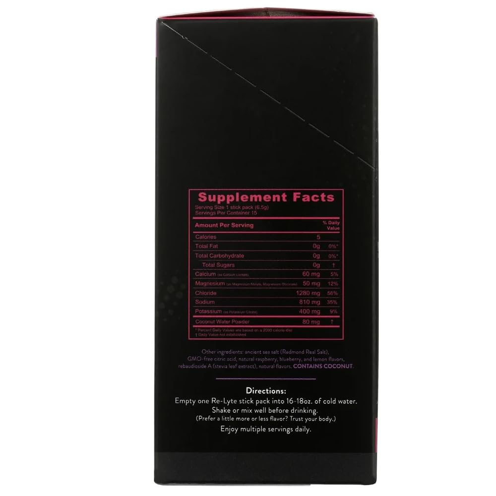 RELYTE Re-Lyte Mixed Berry electrolyte drink mix 15 servings packets sugarfree