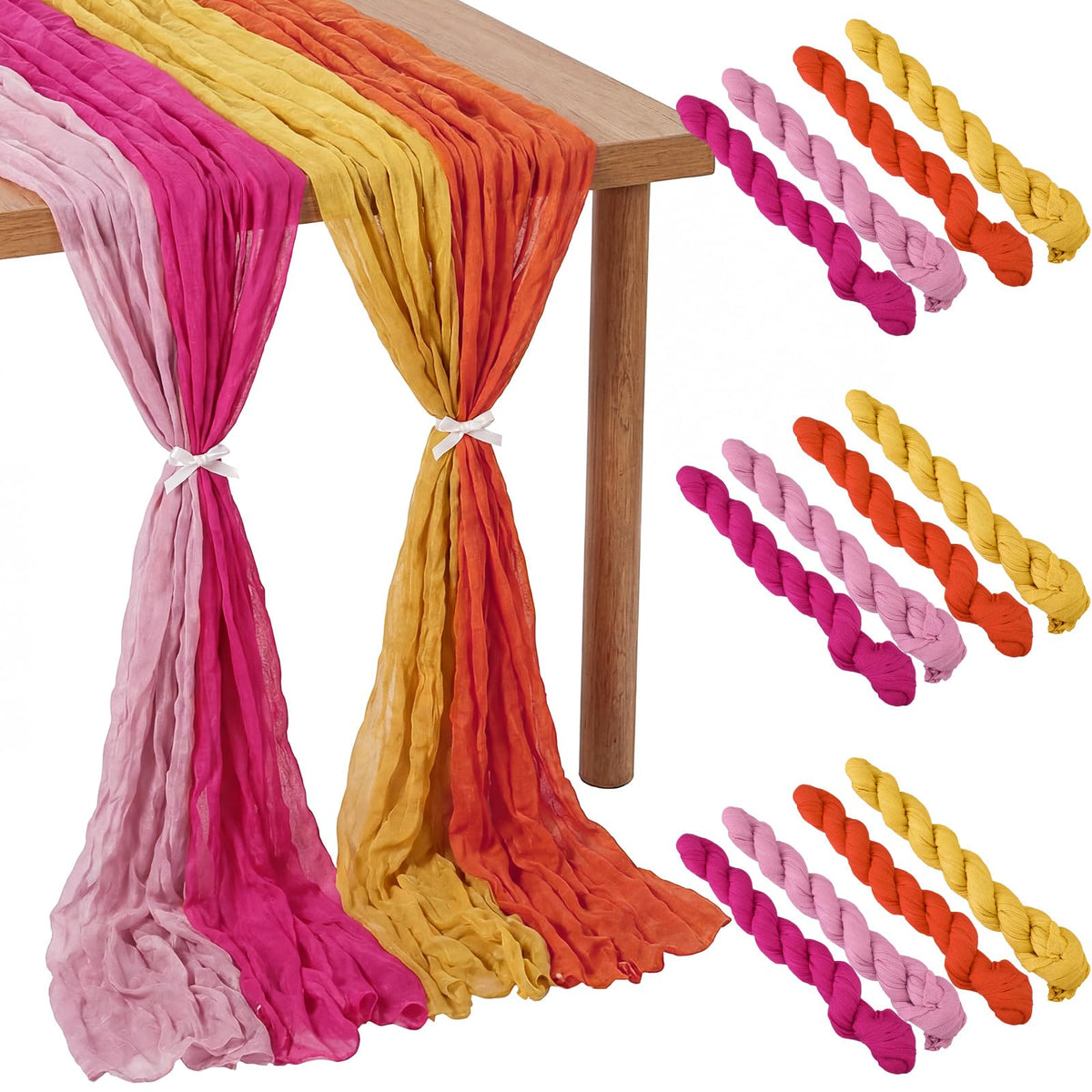 Remagr cheesecloth table runners multicolor 12 pieces