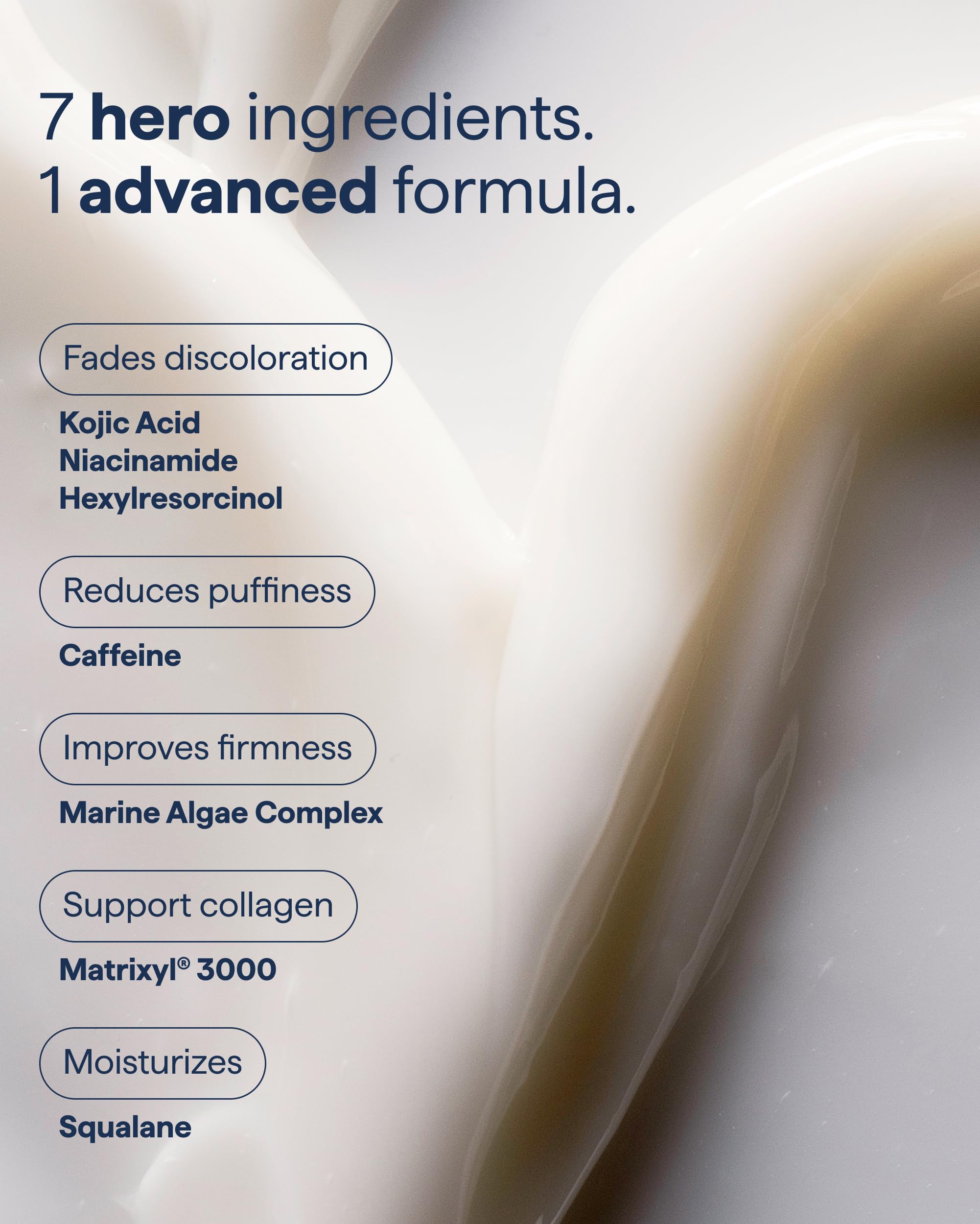 Undereye care product for discoloration and puffiness