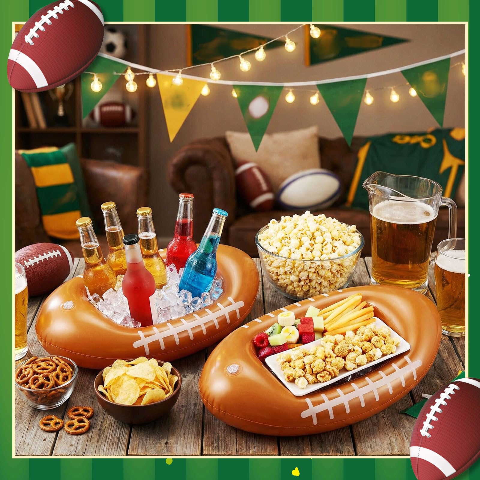 Inflatable football cooler reusable easy to store