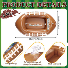 External dimensions 35 x 24 cm inflatable football cooler