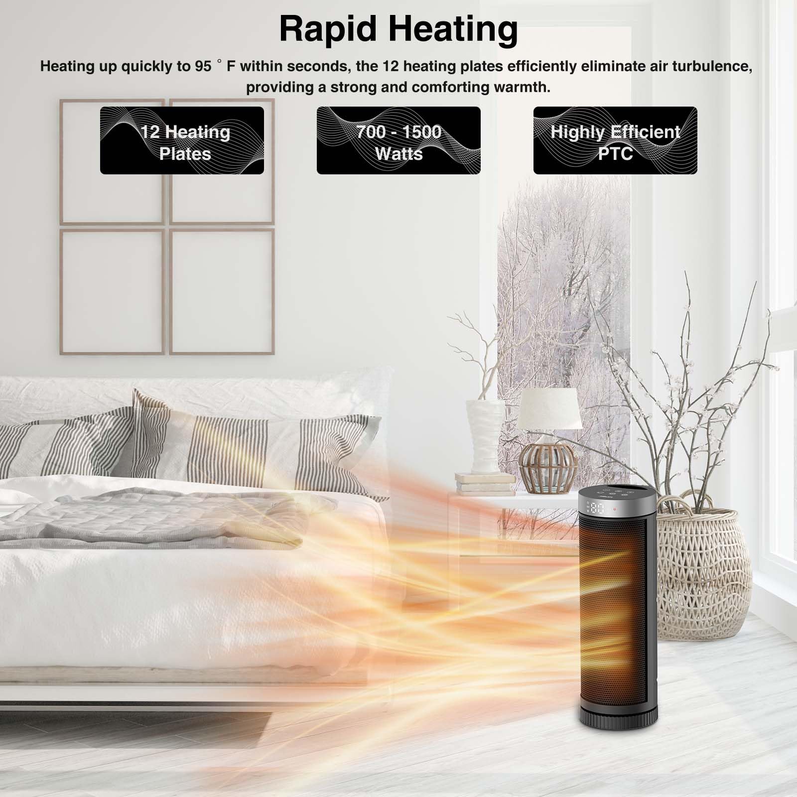 Remote control for ceramic space heater requires 2 AAA batteries image