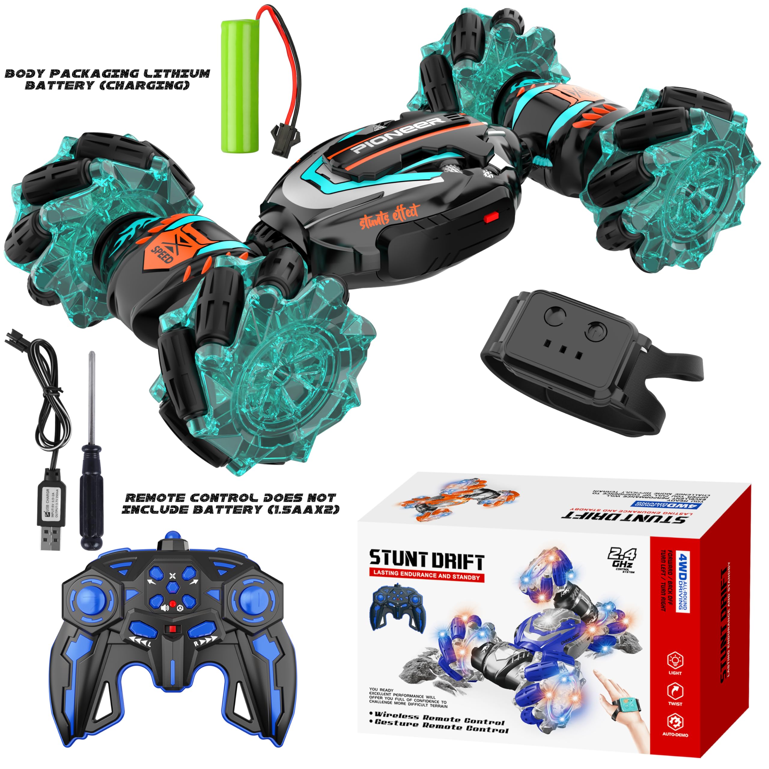 RC car lights for night play and auto demo mode