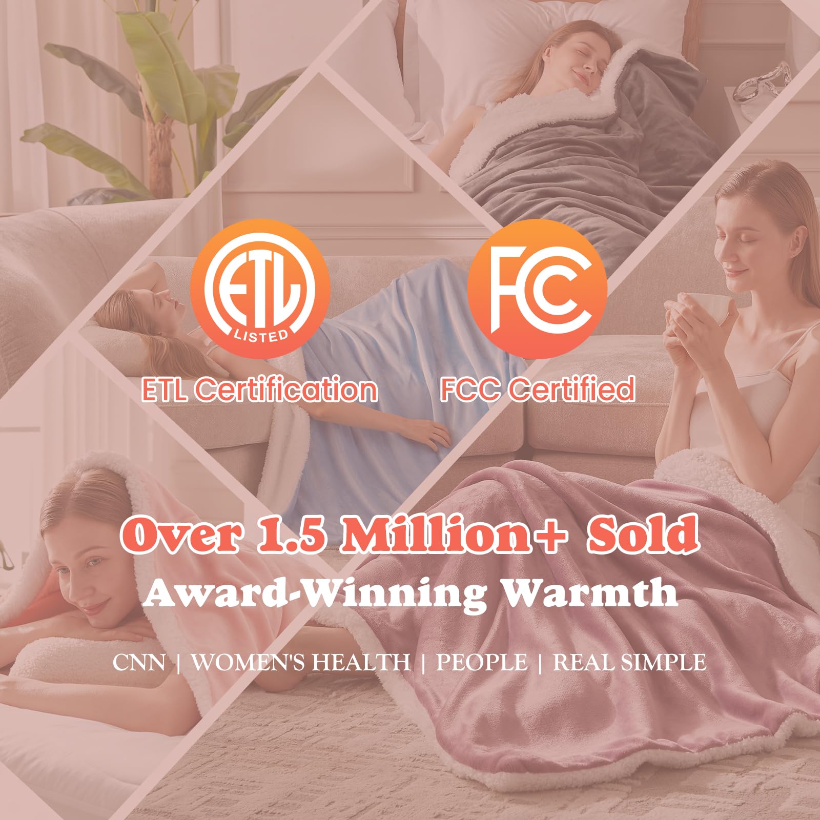 6 heat settings and 4 hours auto-off on ACCU-WARMTH