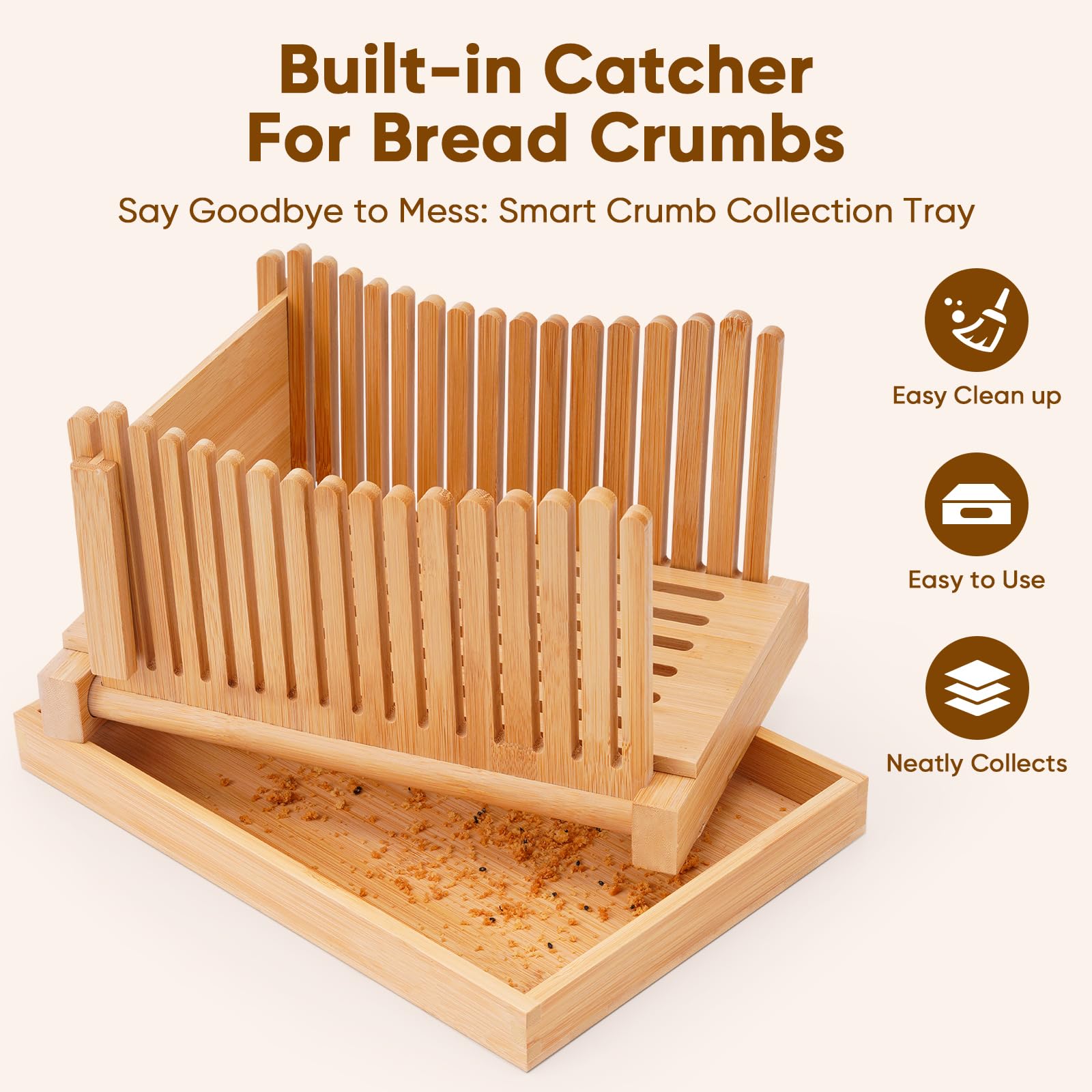 Removable crumb tray with storage use case