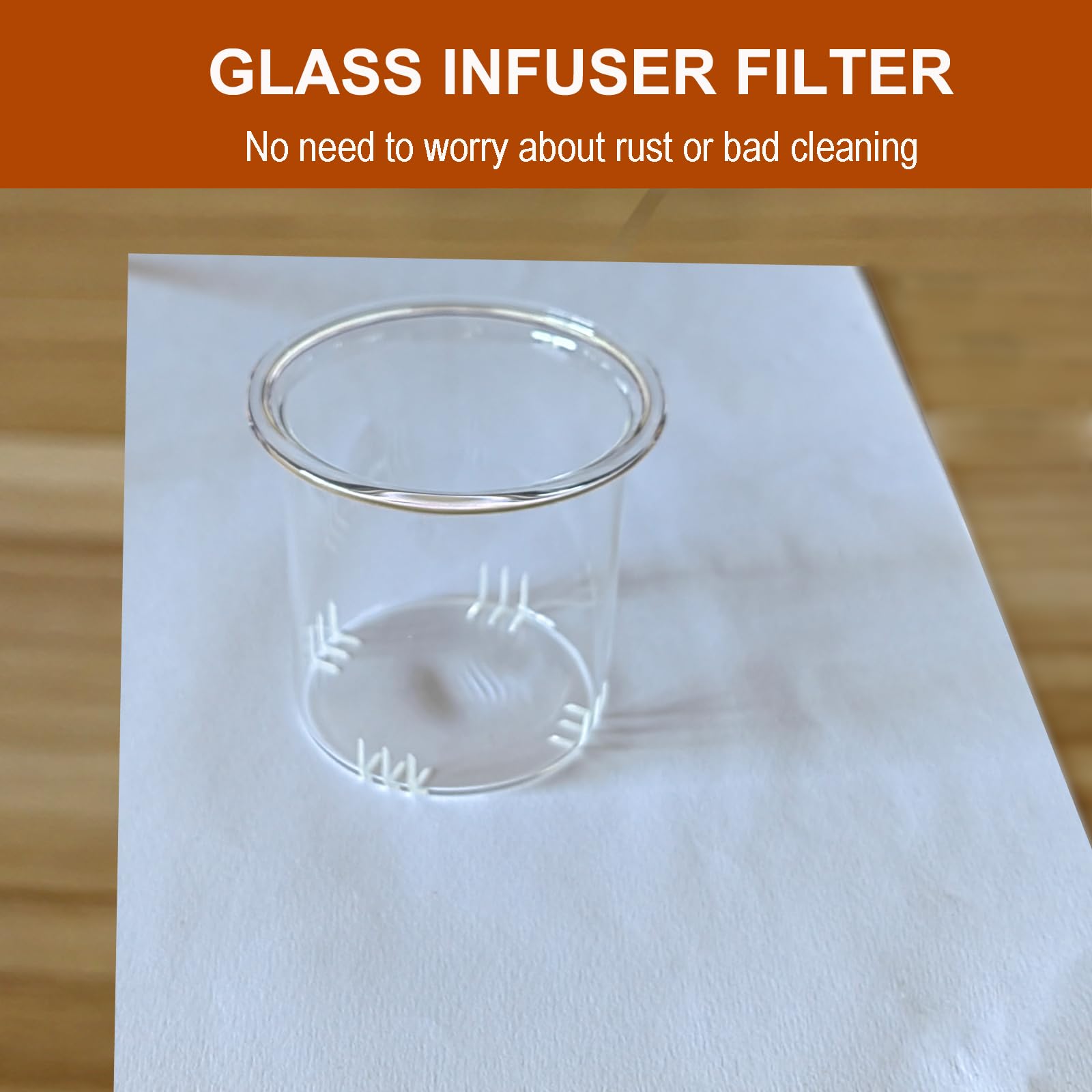 Removable glass infuser for loose leaf tea