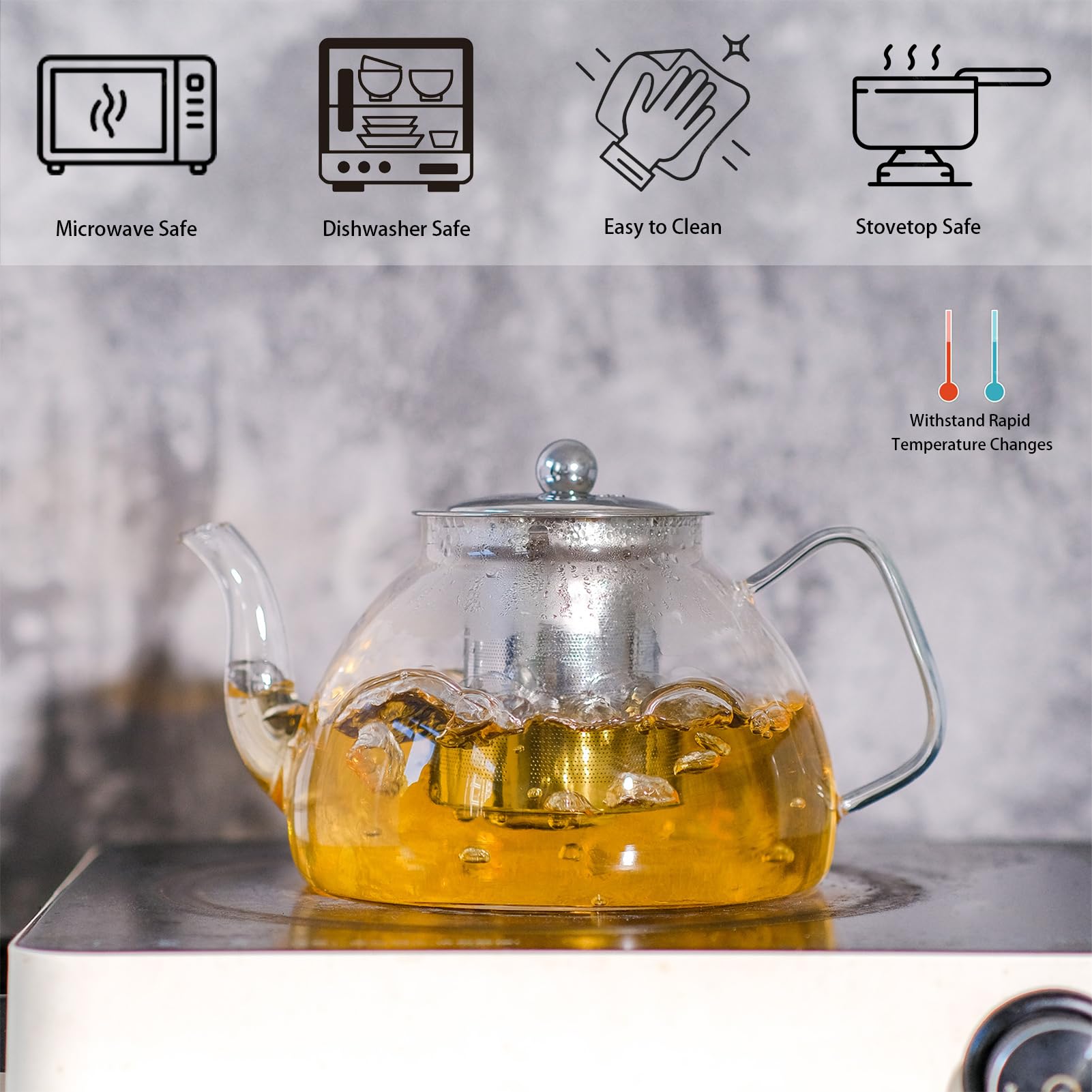 1200ml teapot and four 70ml cups