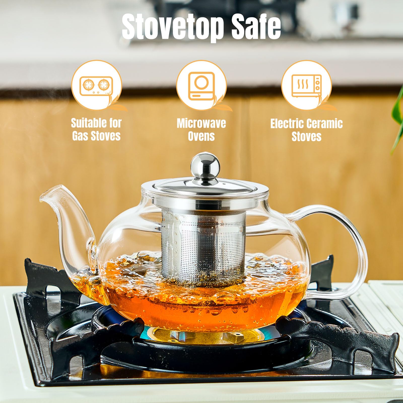 Dishwasher safe components Baalaka Glass Teapot