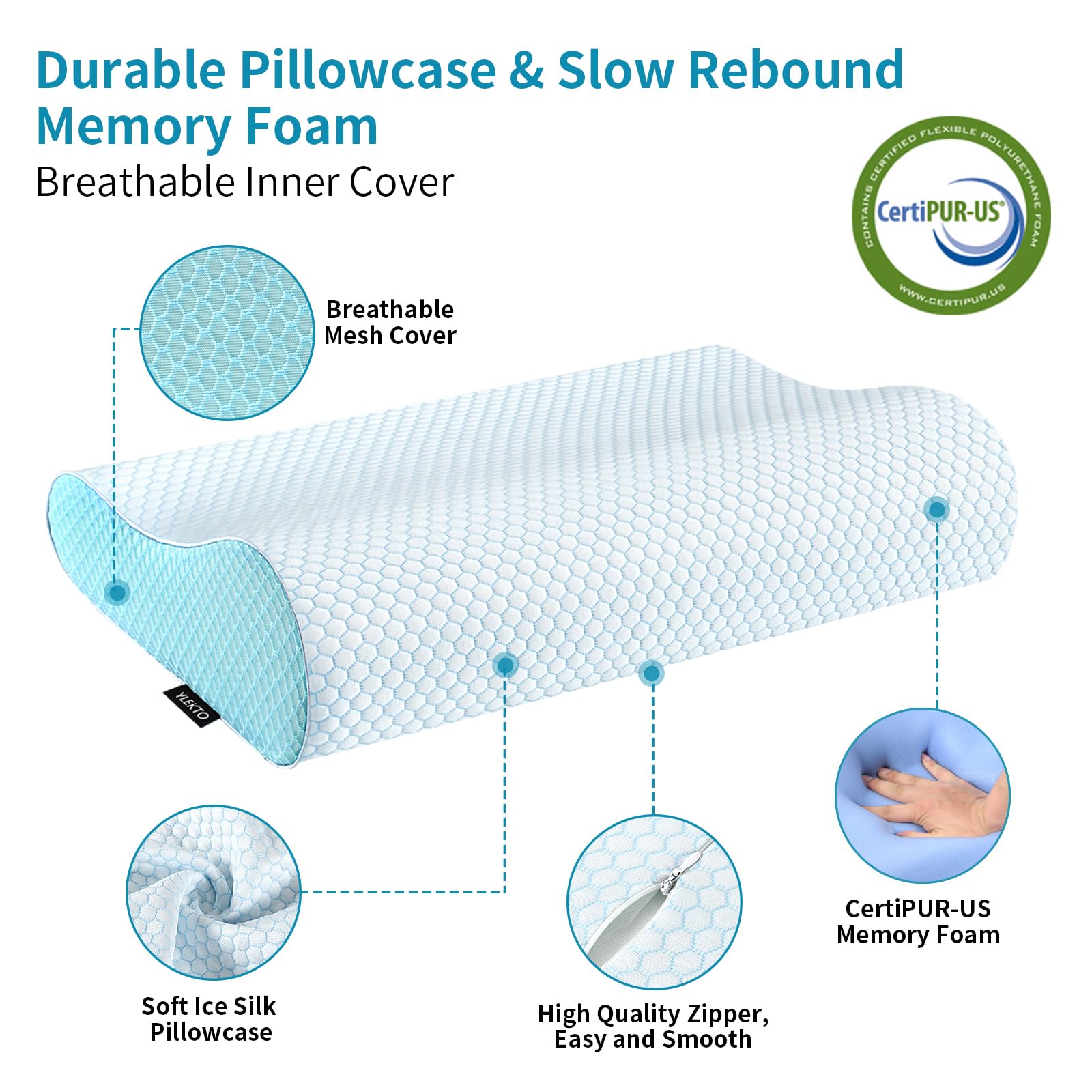 breathable mesh sided removable pillowcase