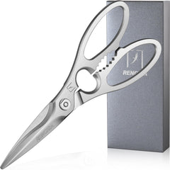 RENCIGA kitchen scissors stainless steel blade closeup