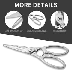 RENCIGA kitchen scissors curved blade safe cutting