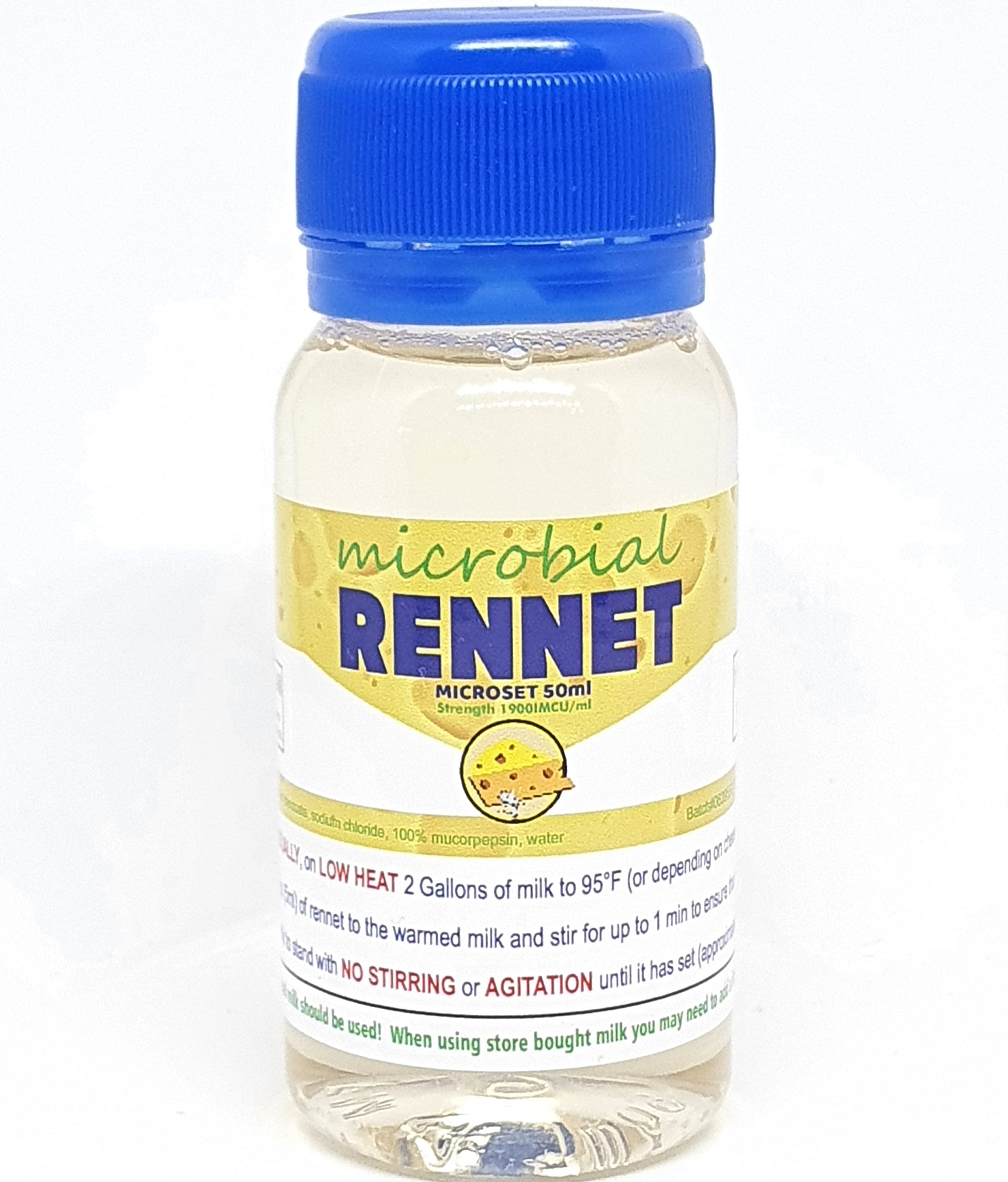 Rennet microbial liquid coagulant Microset 50ml packaging