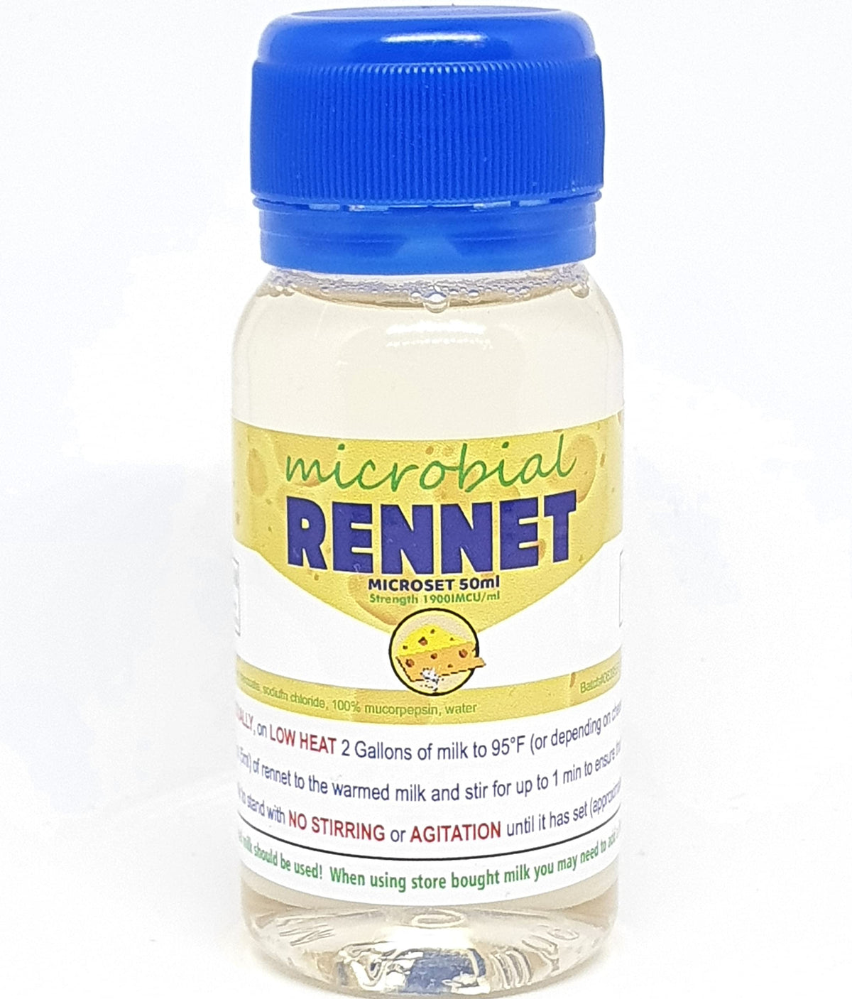 Rennet microbial liquid coagulant Microset 50ml packaging
