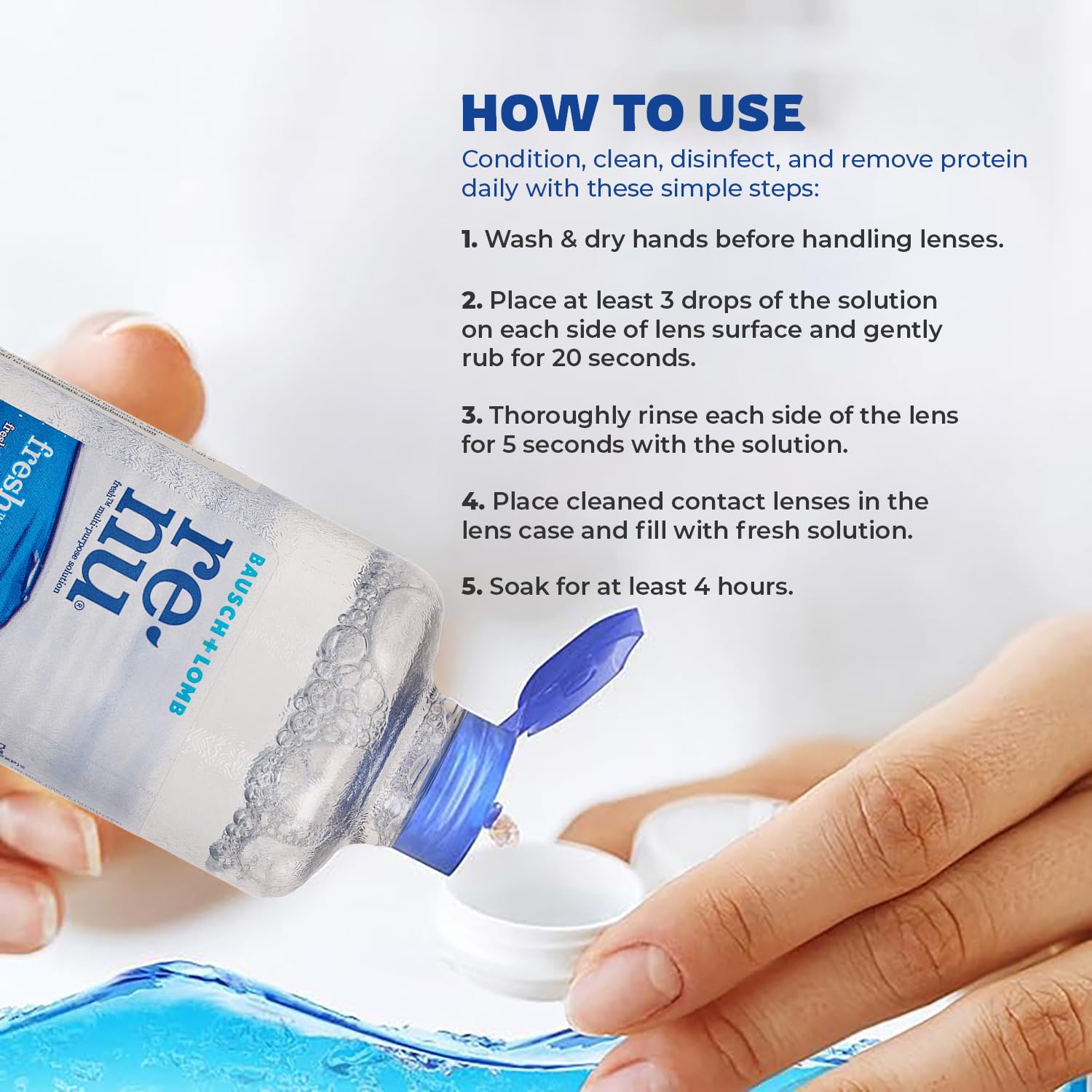 Renu triple disinfectant action lens solution label
