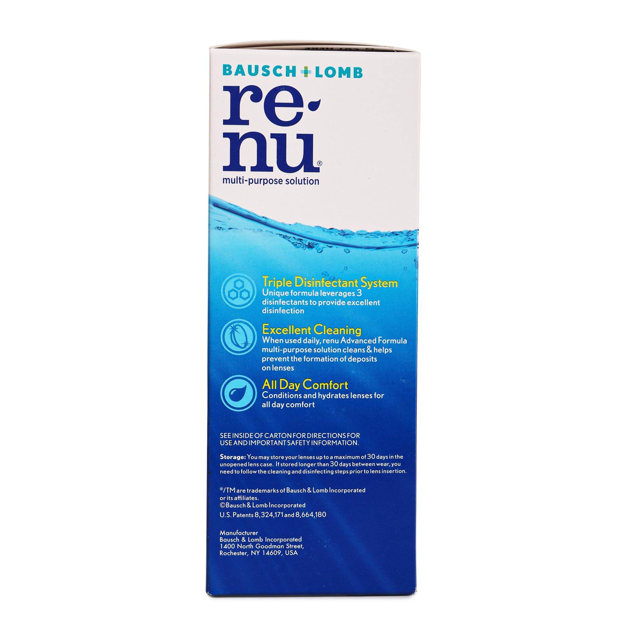 Renu contact lens solution 12 oz with case storage