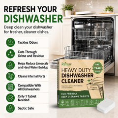 Dishwasher cleaner descaler and deodorizer compatible with major brands