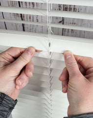 Three solid repair slats included for blinds